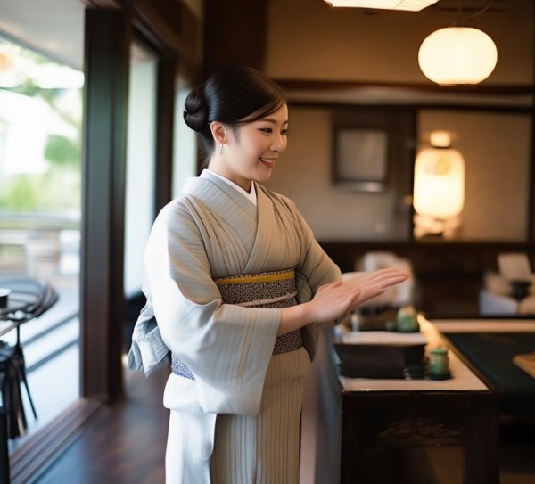 日式酒店服务员的礼仪风采，服务文化中的重要角色